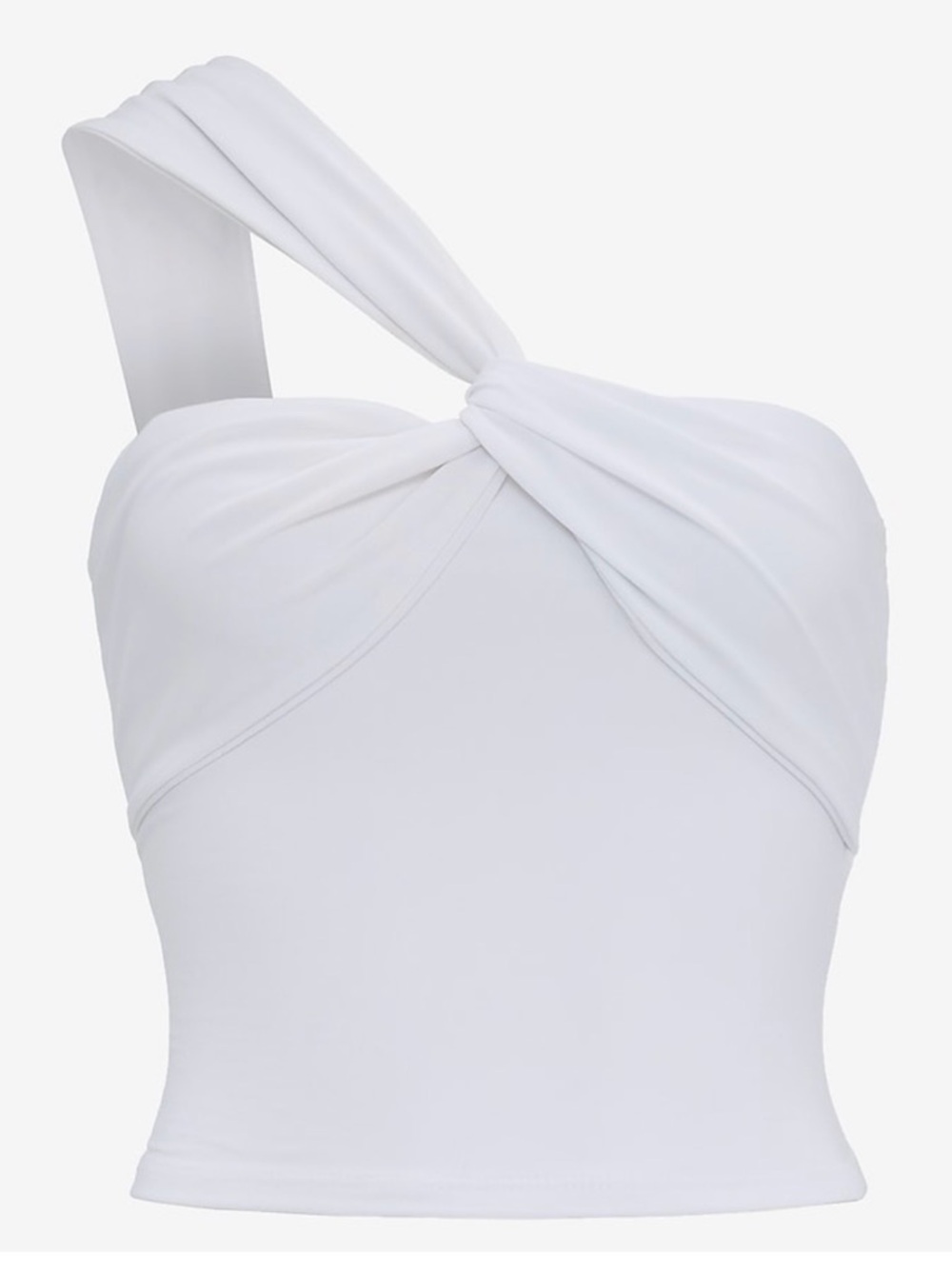 Express White One-Shoulder Twist Tank Top
